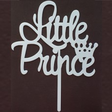 Cake topper Little Prince kroon blauw OP=OP